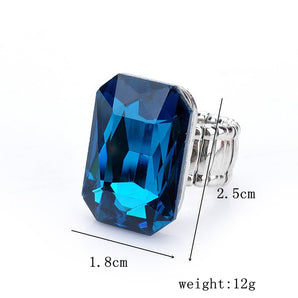 retro geometric alloy inlay artificial crystal unisex rings