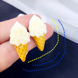 1 pair cute ice cream resin women's earrings