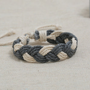 Nihao Wholesale new colorful hemp rope couple bracelet ethnic style hand-woven bracelet simple jewelry