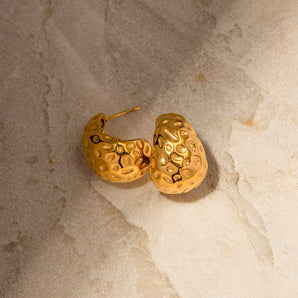 Nihao Wholesale 1 Pair IG Style Solid Option Plating Stainless Steel 18K Gold Plated Ear Studs