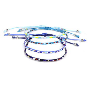 1 piece simple style round multicolor rope beaded knitting women's bracelets