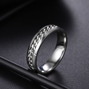 Nihao Wholesale Fashion Geometric 201 Stainless Steel Chain Chain Gold Plated Men'S Rings