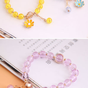 Nihao Wholesale korean fashion simple small daisy pendant crystal beads  bracelet wholesale