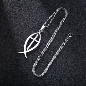 retro cross stainless steel plating pendant necklace 1 piece