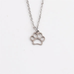 Nihao Wholesale Simple Dog Paw Pendant Stainless Steel Necklace