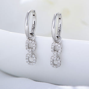Nihao Wholesale 1 Pair Simple Style Solid Option Inlay Sterling Silver Rhinestones Drop Earrings
