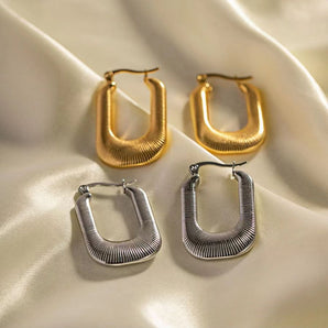 Nihao Wholesale 1 Pair Vintage Style Solid Option Plating Stainless Steel 18K Gold Plated Drop Earrings