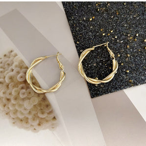 1 pair simple style circle alloy women's hoop earrings