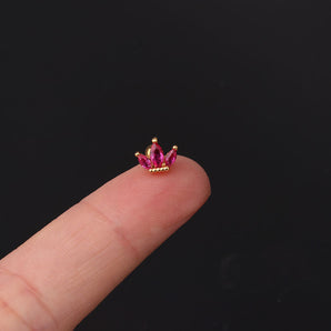 Nihao Wholesale Ear Cartilage Rings & Studs Lady Crown Copper Plating Artificial Gemstones