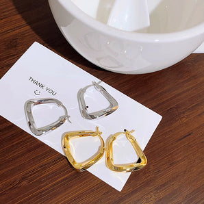 Nihao Wholesale 1 Pair IG Style Simple Style Solid Option Plating Titanium Steel Earrings