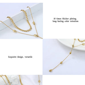 Nihao Wholesale Geometric Stainless Steel Titanium Steel Patchwork Plating Necklace