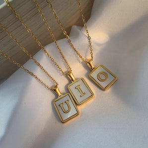 Nihao Wholesale Simple Style Letter Stainless Steel Plating Gold Plated Necklace