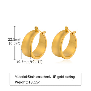Nihao Wholesale 1 Pair Simple Style Solid Option Polishing Plating Stainless Steel 18K Gold Plated Earrings