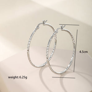 Nihao Wholesale 1 Pair Casual XUPING Solid Option Plating Stainless Steel White Gold Plated Hoop Earrings