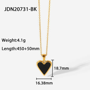 Nihao Wholesale Simple Style Heart Stainless Steel Titanium Steel Plating Gold Plated Pendant Necklace