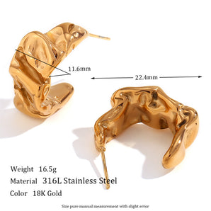 Nihao Wholesale 1 Pair Vintage Style Classic Style Solid Option Plating Stainless Steel 18K Gold Plated Ear Studs