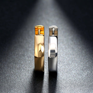 Nihao Wholesale 1 Pair Commute Solid Option Plating Stainless Steel Gold Plated Earrings
