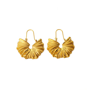 Nihao Wholesale 1 Pair French Style Solid Option Plating Stainless Steel 18K Gold Plated Earrings