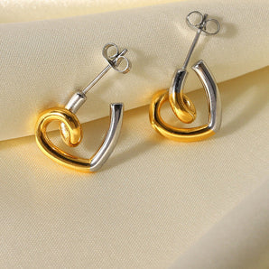 Nihao Wholesale 1 Pair Simple Style Option Block Plating Titanium Steel Gold Plated Ear Studs