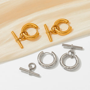 Nihao Wholesale 1 Pair Simple Style Solid Option Plating Stainless Steel Earrings