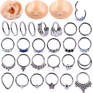 Nihao Wholesale 1 Piece Fashion Solid Option Plating Inlay Stainless Steel Zircon Nose Ring