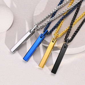 Nihao Wholesale Simple Style Solid Option Tungsten Steel Plating Pendant Necklace