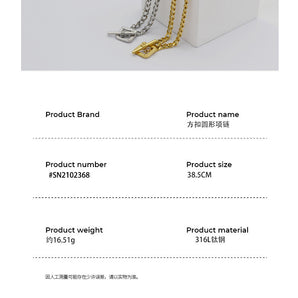 Nihao Wholesale clavicle chain thick chain female simple versatile buckle titanium steel necklace