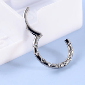 Nihao Wholesale 1 Piece Fashion Solid Option Plating Inlay Stainless Steel Zircon Nose Ring