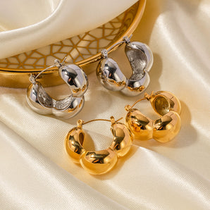 Nihao Wholesale 1 Pair Simple Style Solid Option Plating Stainless Steel 18K Gold Plated Ear Studs