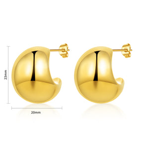Nihao Wholesale 1 Piece Simple Style Solid Option Plating Stainless Steel Titanium Steel Gold Plated Ear Studs