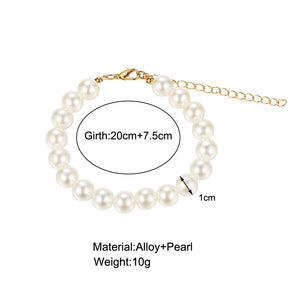fashion simple baroque pearl beaded retro bracelet wholesale
