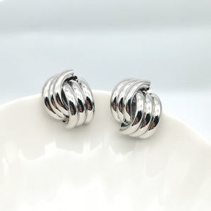 simple style geometric stripe alloy plating earrings
