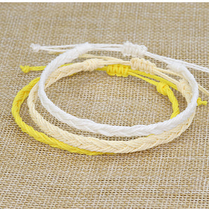 simple style solid color rope braid unisex bracelets
