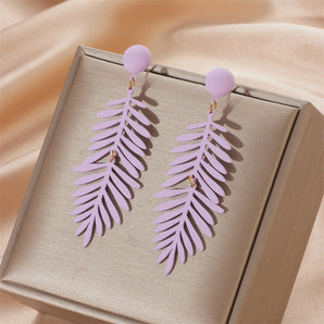 1 pair fashion leaf arylic women's drop earrings