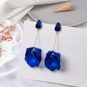 1 pair fashion petal arylic women's drop earrings