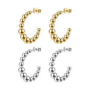 1 Pair Fashion C Shape Plating 201 Stainless Steel 18K Gold Plated Earrings