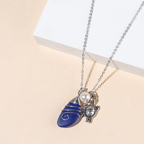 beach geometric metal plating glass women's necklace