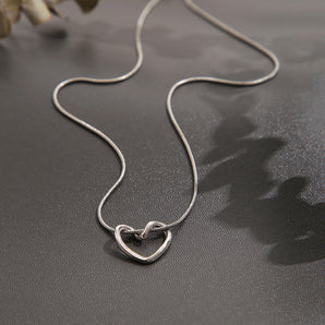 fashion heart shape alloy plating women's necklace 1 piece