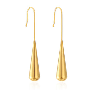1 Pair Retro Water Droplets Plating 304 Stainless Steel 18K Gold Plated Drop Earrings