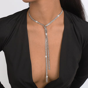 fashion geometric alloy inlay rhinestones women's pendant necklace 1 piece