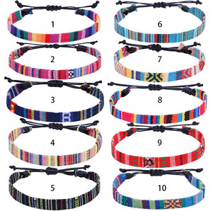 ethnic style geometric cotton knitting unisex bracelets