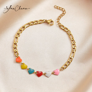 Nihao Wholesale Casual Simple Style Moon Heart Shape Flower 304 Stainless Steel Bracelets In Bulk