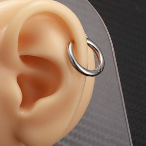1 piece simple style solid color plating stainless steel hoop earrings