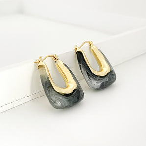 Nihao Wholesale 1 Pair Fashion U Shape Geometric Arylic Zinc alloy Drop Earrings