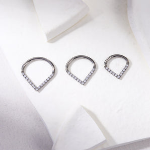 1 Piece Ear Cartilage Rings & Studs Fashion Water Droplets Pure Titanium Inlay Zircon