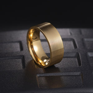 Nihao Wholesale Simple Style Geometric 201 Stainless Steel Plating Gold Plated Men'S Rings