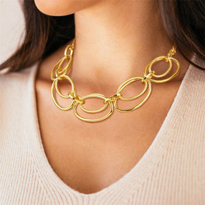 Nihao Wholesale exaggerated geometric aluminum plating women's necklace