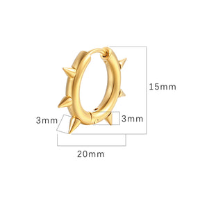 Nihao Wholesale 1 Piece Fashion Solid Color Plating 201 Stainless Steel 18K Gold Plated Earrings