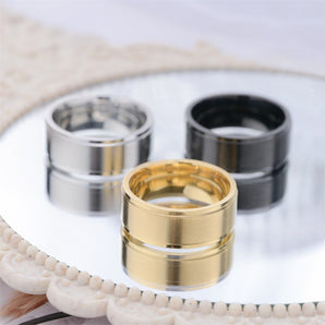 Wholesale Jewelry Fashion Solid Color Stainless Steel 18K Gold Plated Rings