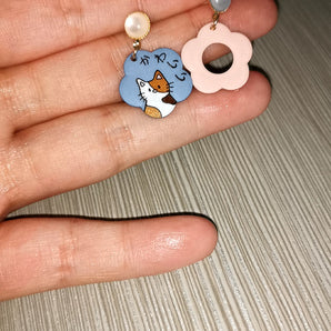 cute cartoon arylic alloy printing earrings